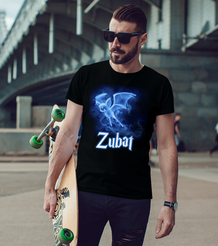Zubat Pokemon Patronus Glowing Blue Mystical Bat T-Shirt