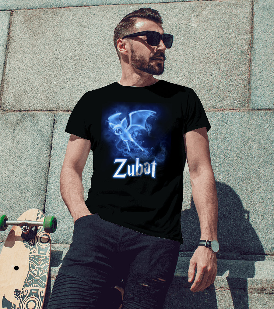 Zubat Pokemon Patronus Glowing Blue Mystical Bat T-Shirt