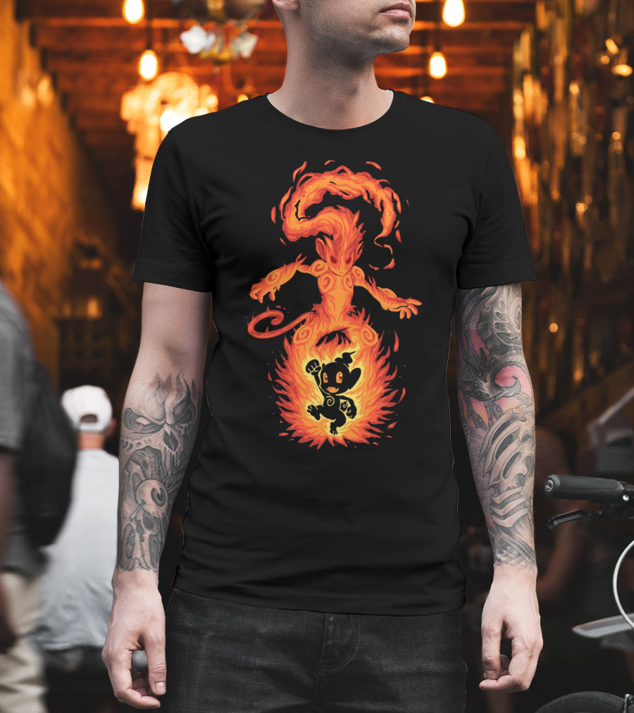 EVOLUTION POKEMON CHIMCHAR INFERNAPE EMBER TRANSFORMATION T-Shirt
