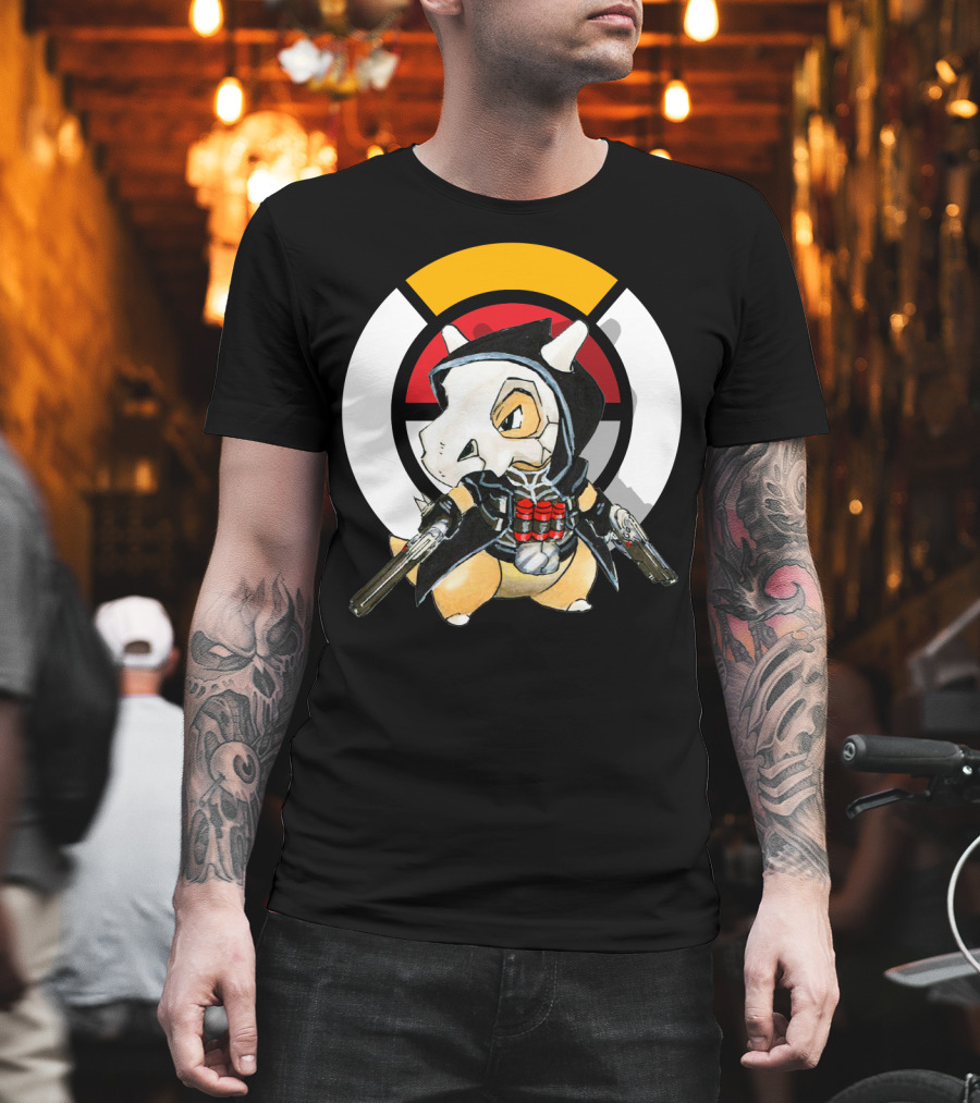 Pokemon X Over Cubone X Reaper Hood Dual Guns T-Shirt