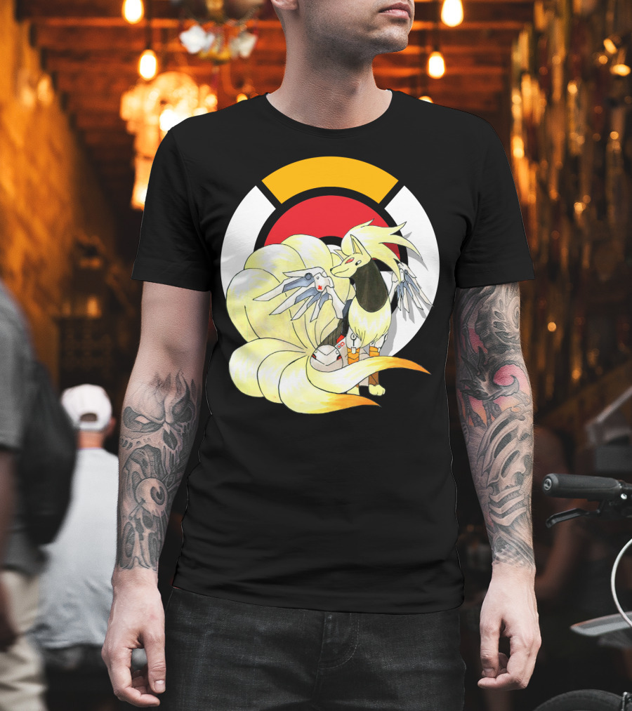 POKEMON X NINETAILS X MERCY Overwatch Crossover T-Shirt