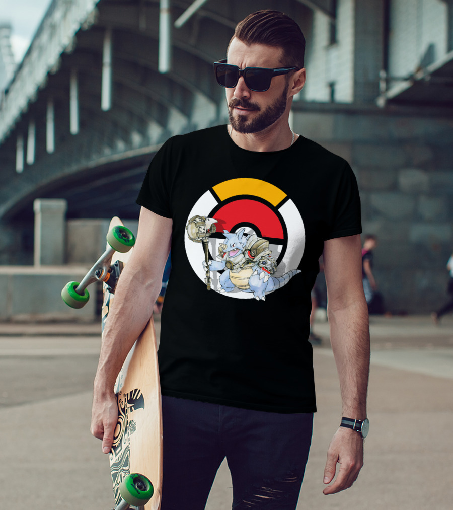 POKEMON X OVER RHYDON X REINHARDT Crossover Fusion With Iconic Elements T-Shirt