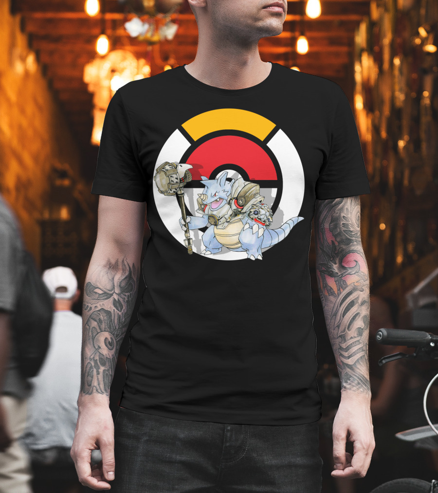 POKEMON X OVER RHYDON X REINHARDT Crossover Fusion with Iconic Elements T-Shirt