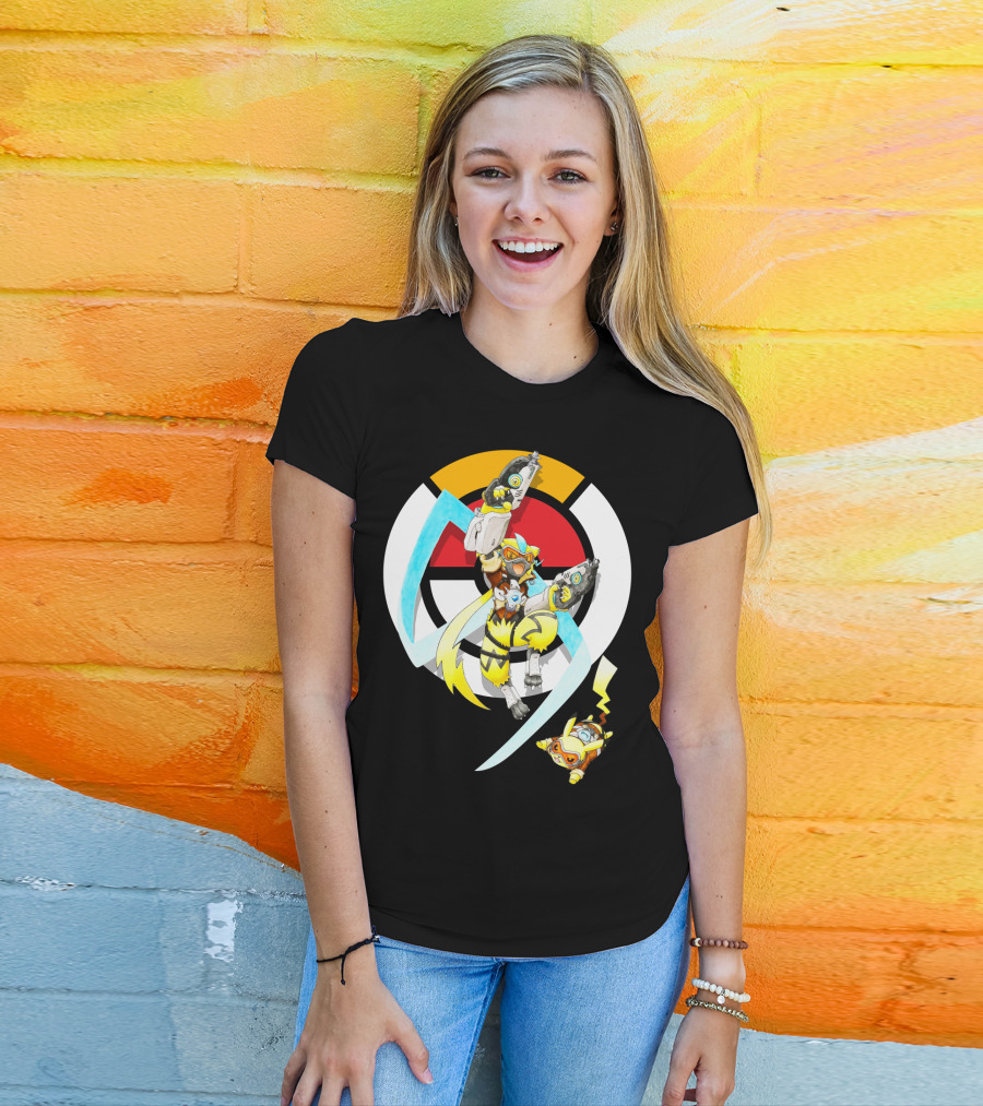 Pokemon X Zeraora X Pikachu Overwatch Style Battle T-Shirt
