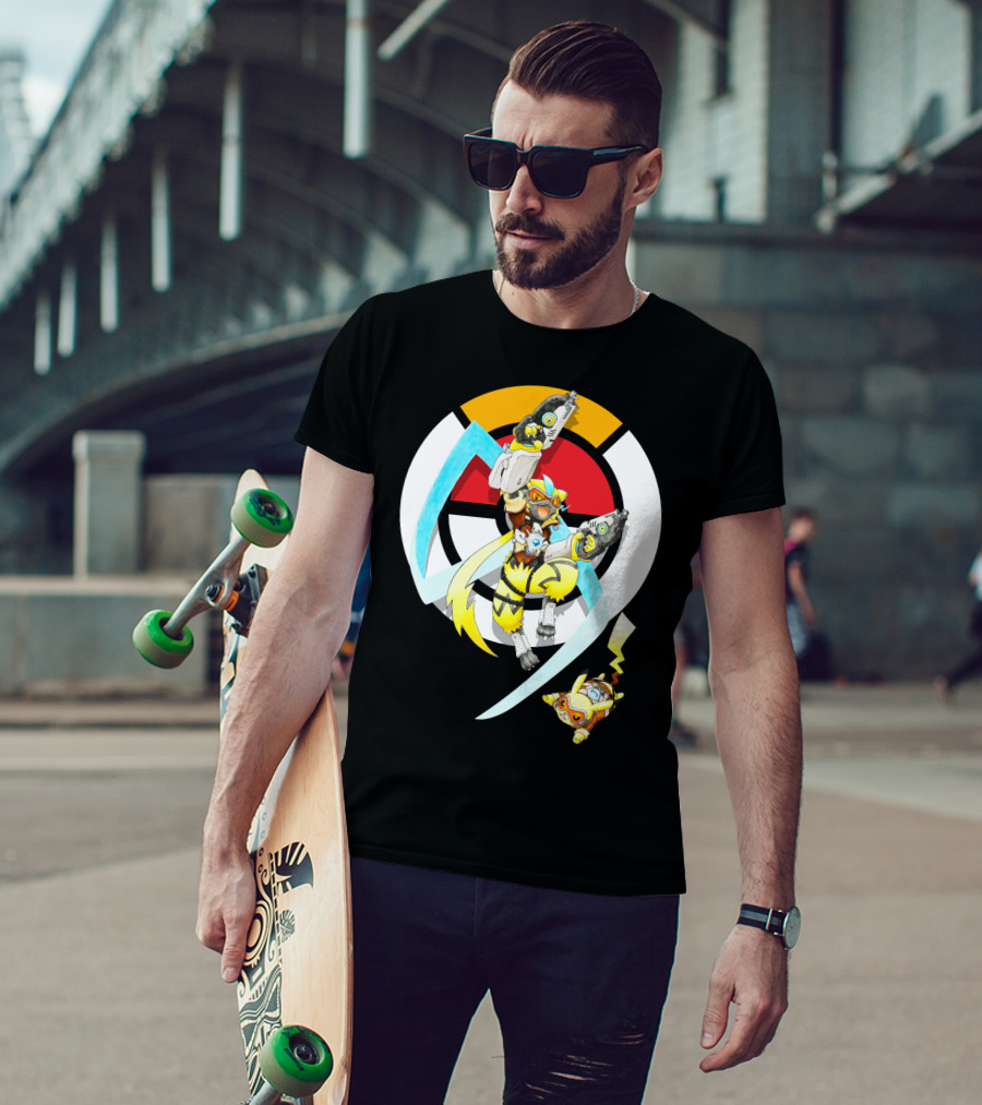 Pokemon X Zeraora X Pikachu Overwatch Style Battle T-Shirt