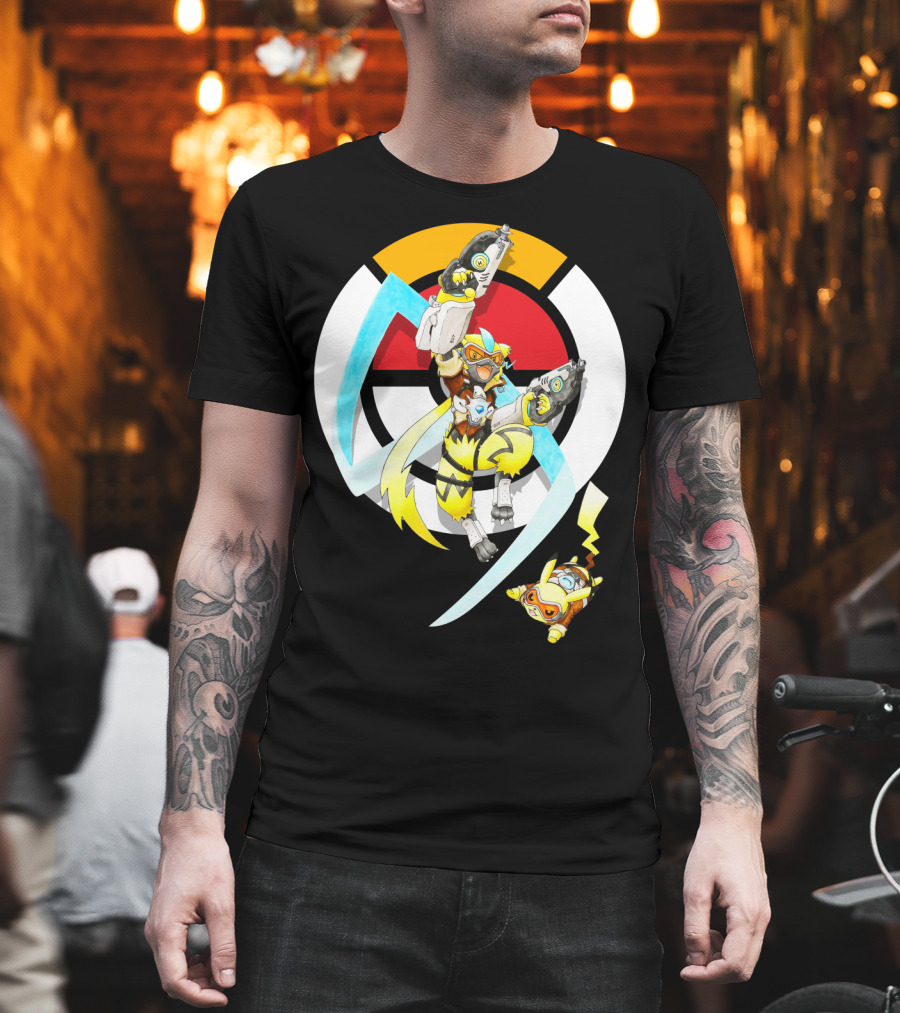 Pokemon X Zeraora X Pikachu Overwatch Style Battle T-Shirt