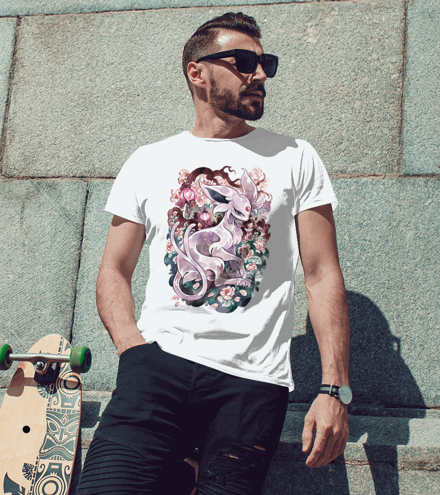 Watercolor Pokemon Espeon IN Floral Ornaments T-Shirt