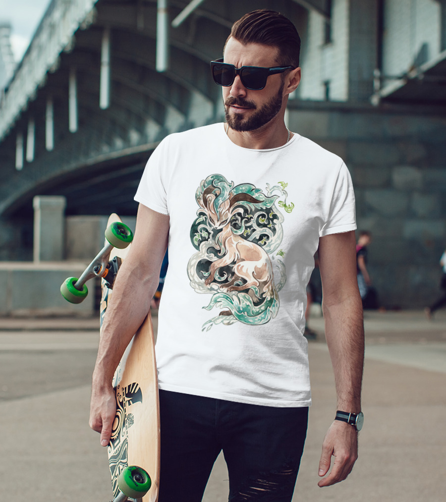 Watercolor Pokemon Leafeon Vivid Artistic T-Shirt