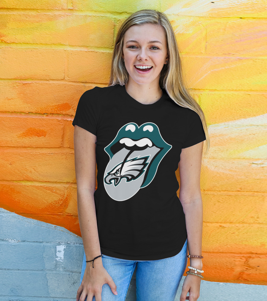 Rolling Stones Philadelphia Eagles Inspired Tongue T-Shirt