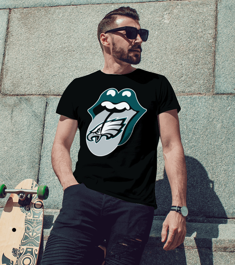 Rolling Stones Philadelphia Eagles Inspired Tongue T-Shirt