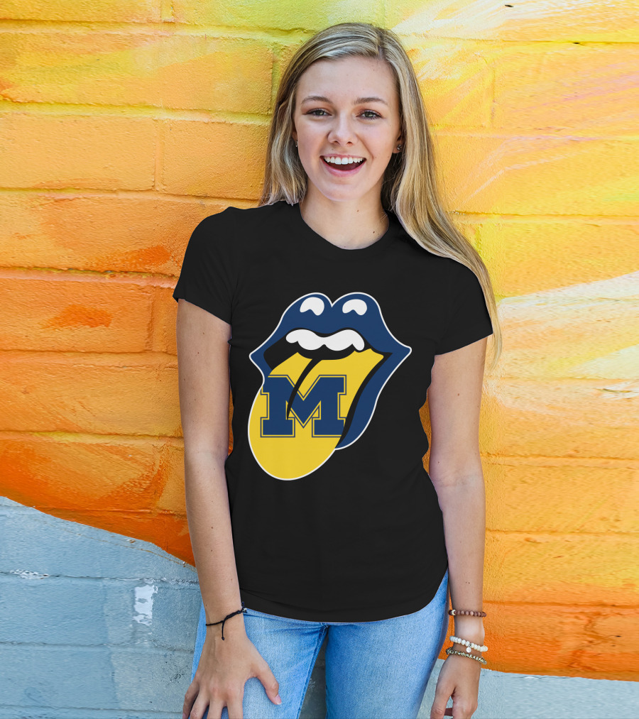 Michigan Wolverines Rolling Stones T-Shirt