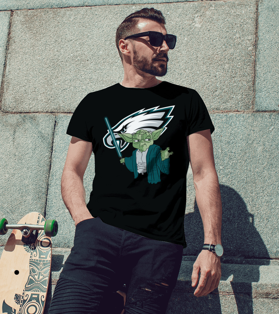 Eagles Yoda Lightsaber Star Wars Philadelphia Football T-Shirt