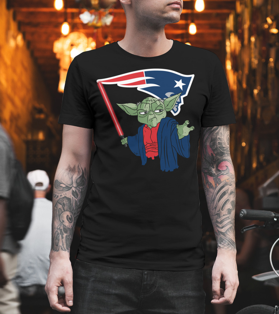 Yoda Patriots Logo Lightsaber Jedi Crossover T-Shirt