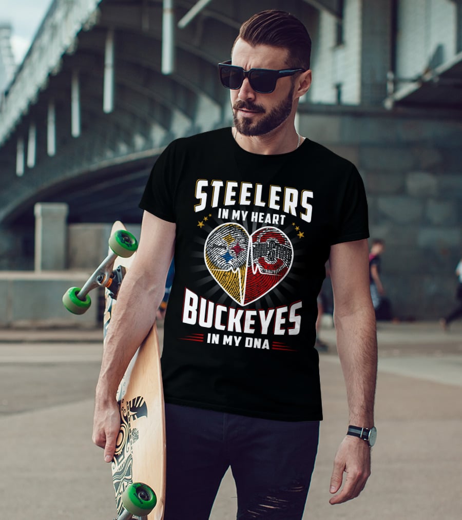 Steelers IN My Heart Buckeyes IN My Dna T-Shirt