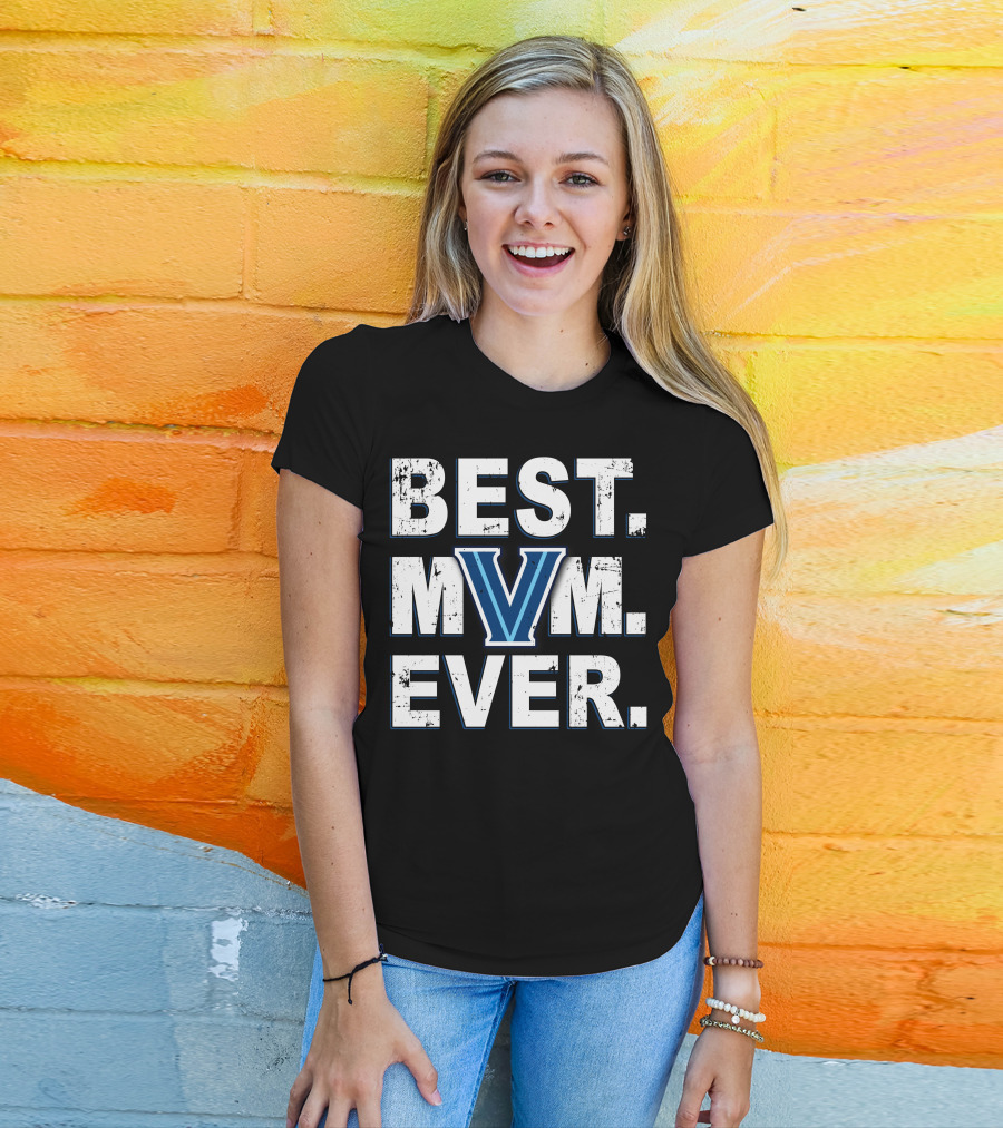 Best Mom Ever Villanova Wildcats V Logo Iconic Blue And White T-Shirt
