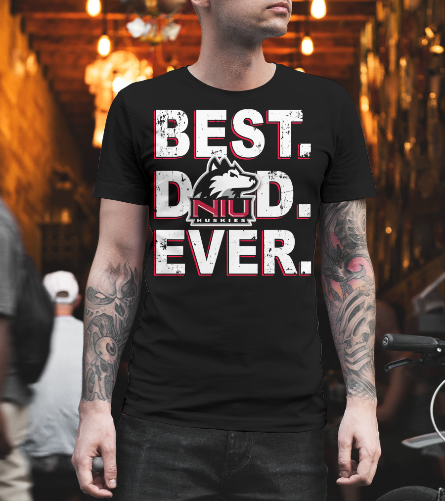 Best Dad Ever Niu Huskies T-Shirt