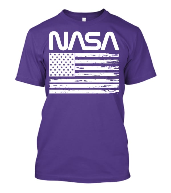 NASA Distressed American Flag Rocketry T-Shirt