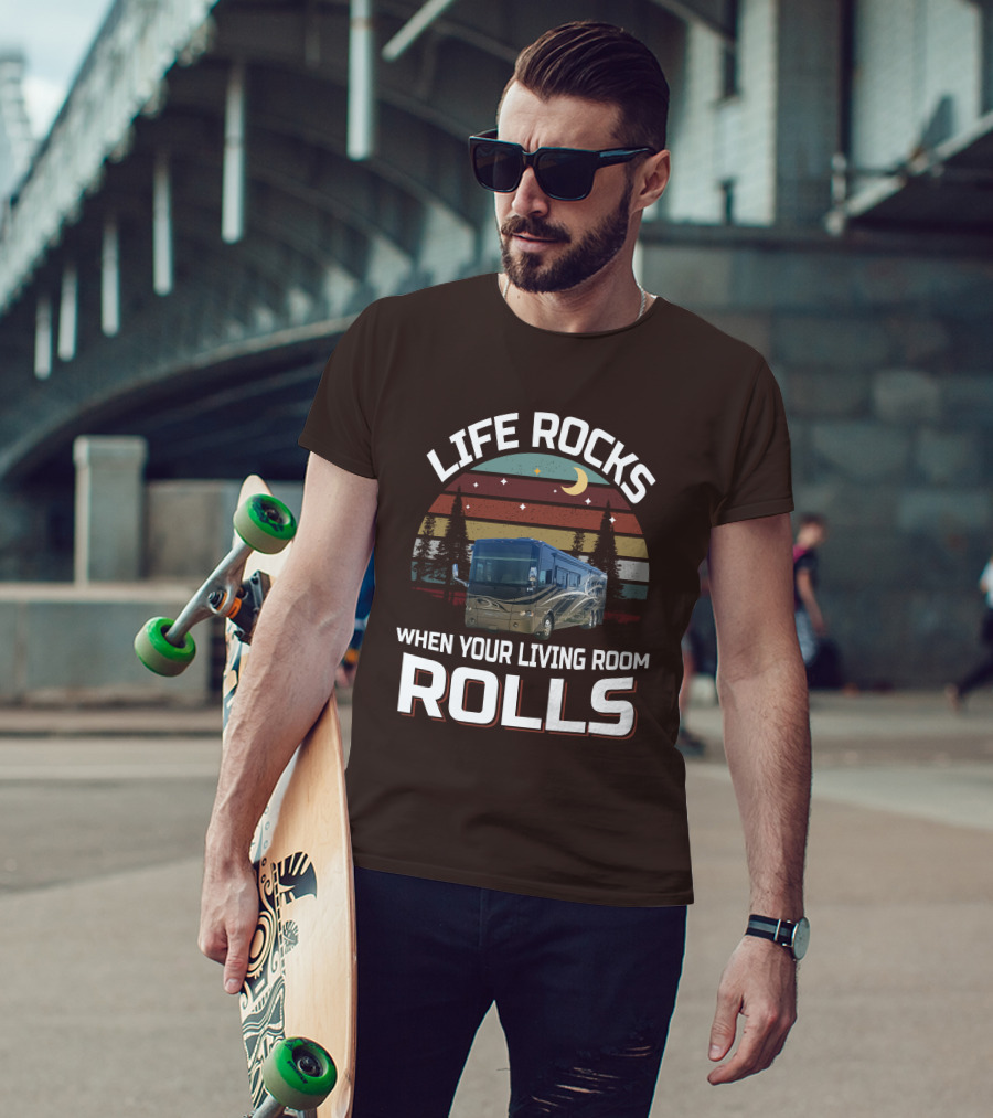 Life Rocks When Your Living Room Rolls Tiffin Motorhomes Allegro Bus T-Shirt