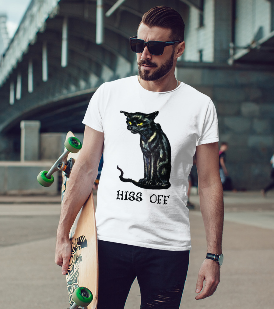 Hiss Off Cat With Grumpy Black Cat T-Shirt