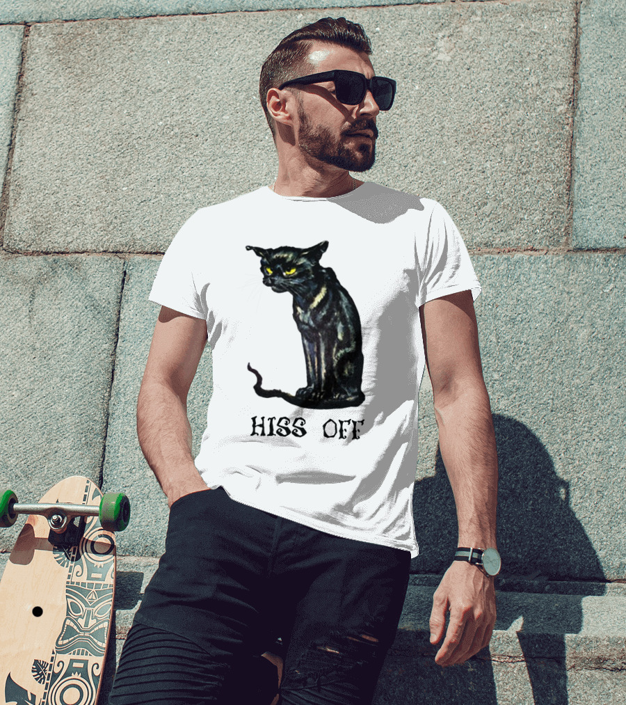 Hiss Off Cat With Grumpy Black Cat T-Shirt