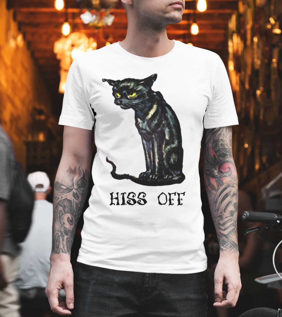 Hiss Off Cat With Grumpy Black Cat T-Shirt