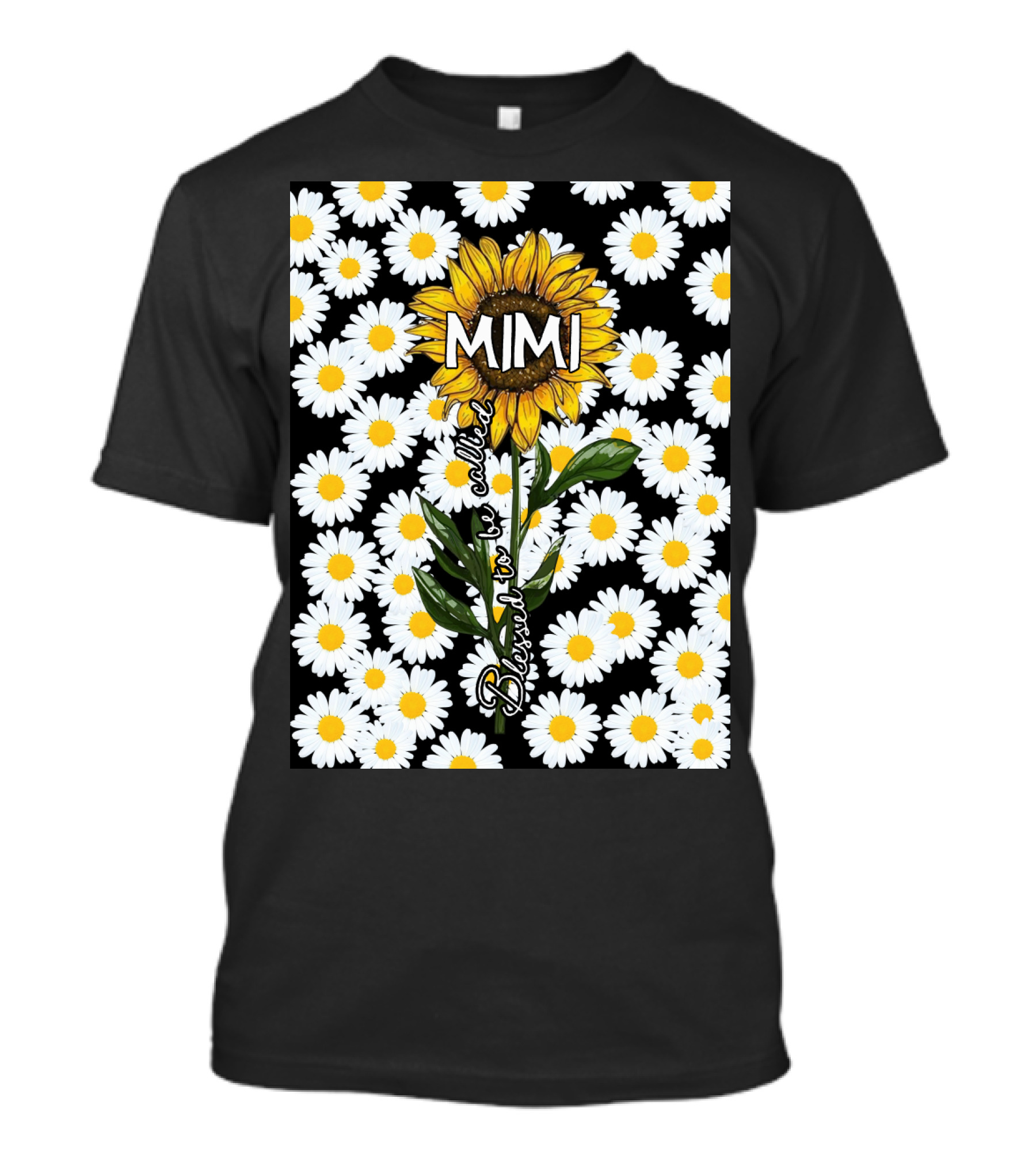 Sunflower Daisy Pattern Blessed To Be Called Mimi T-Shirt