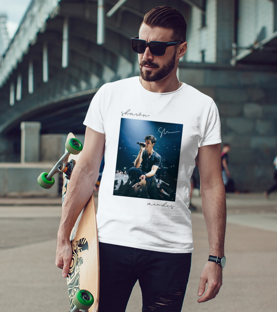 Shawn Mendes Signature Sm Concert Image T-Shirt