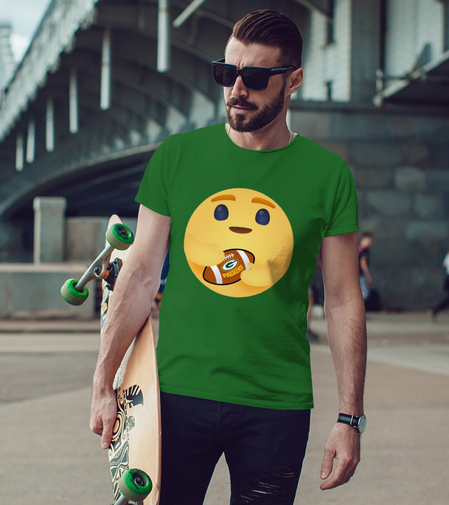 Care Emoji Hugs Green Bay Packers Football T-Shirt