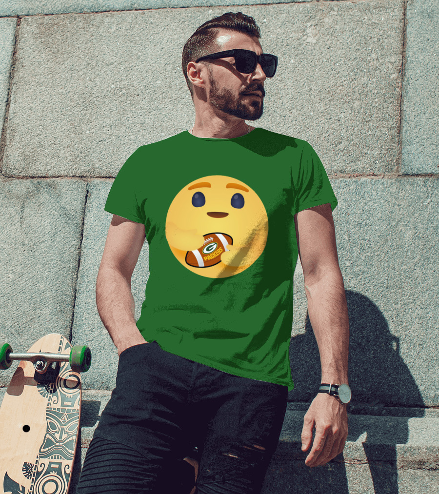 Care Emoji Hugs Green Bay Packers Football T-Shirt