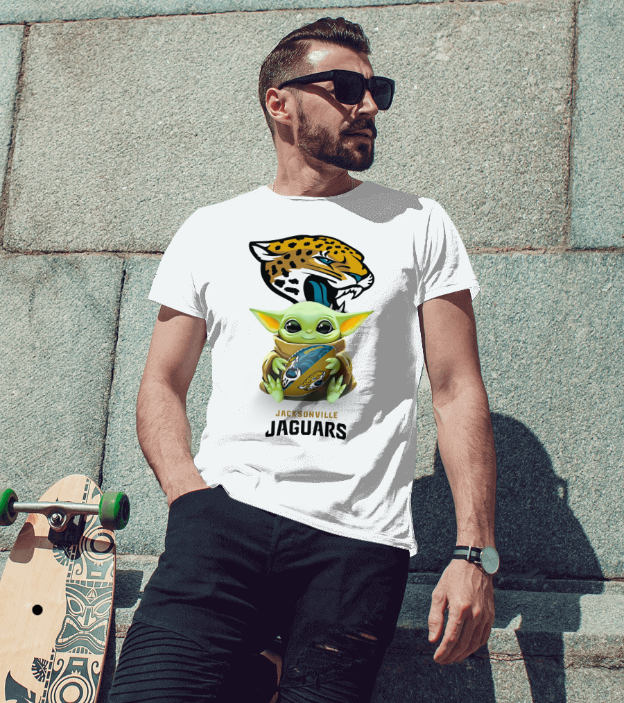 Baby Yoda Jacksonville Jaguars Football Hug T-Shirt