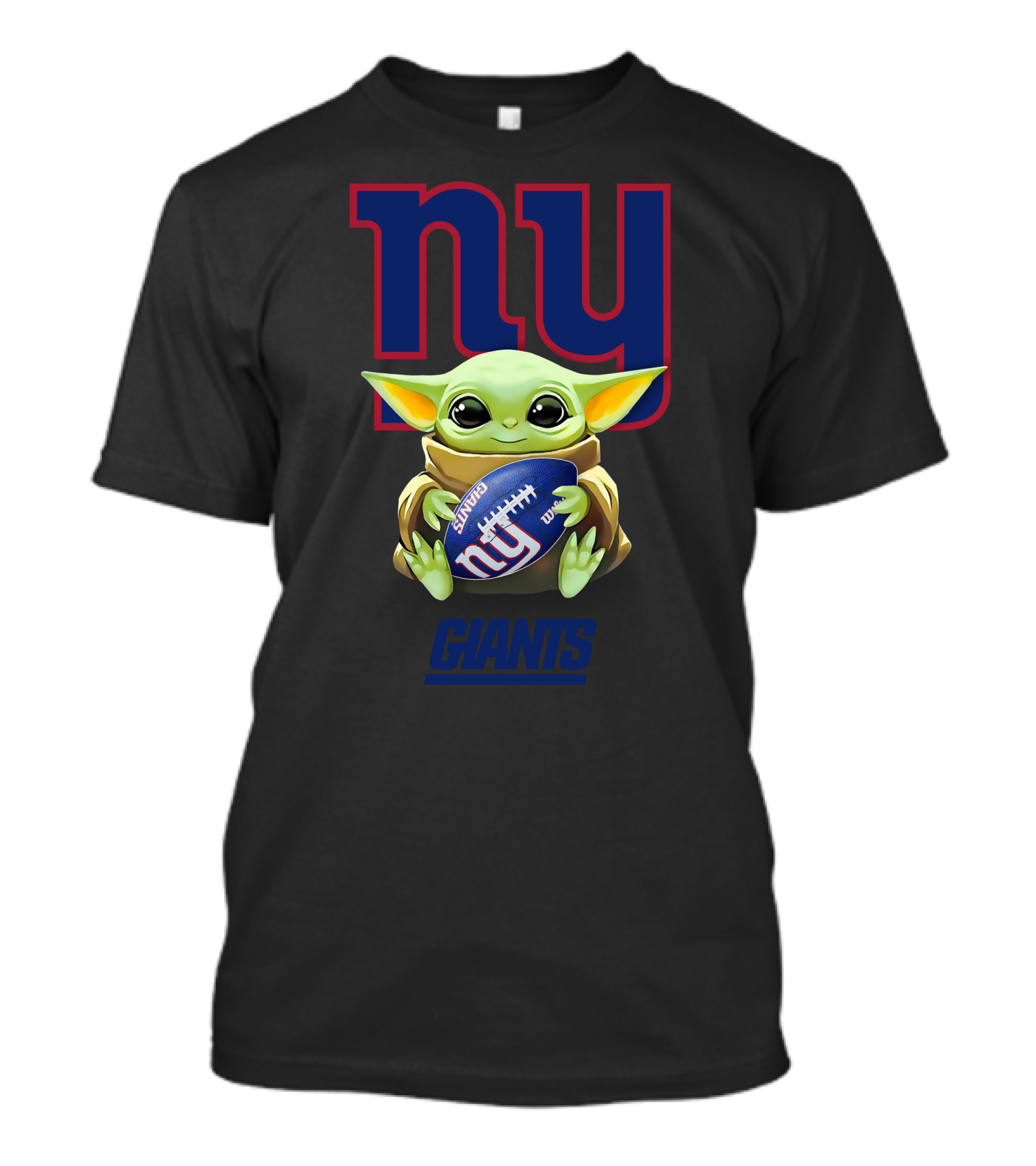 Baby Yoda Hugging New York Giants Football Fan T-Shirt