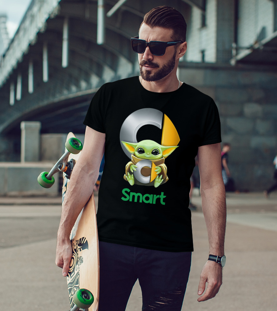 Baby Yoda Hug Commodore Logo Smart T-Shirt
