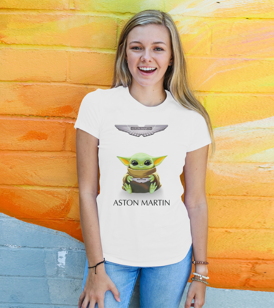 Aston Martin Baby Yoda Hugging T-Shirt