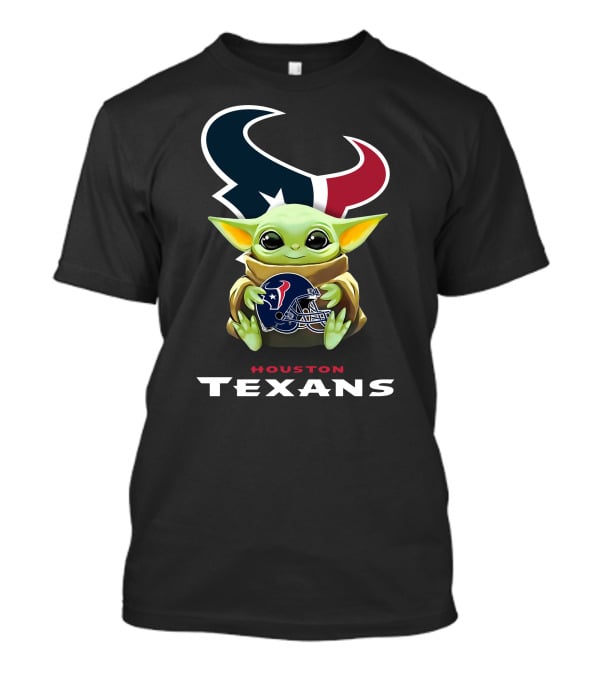 Star Wars The Child With Houston Texans Football Helmet T-Shirt