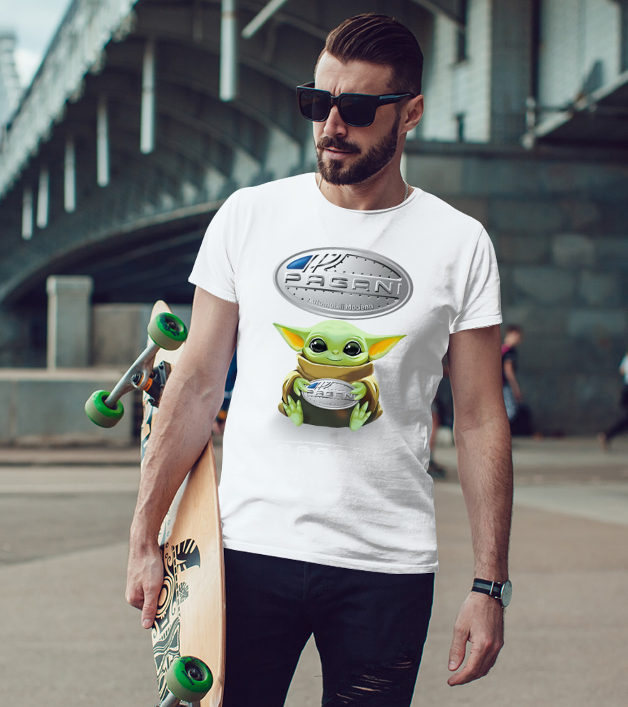 Star Wars Baby Yoda Holding Pagani Automobili Modena T-Shirt