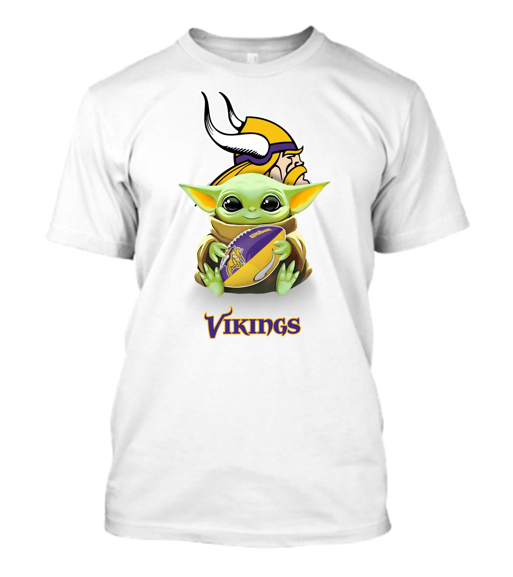 Baby Yoda Vikings Football Tailgate Minnesota Hug White T-Shirt