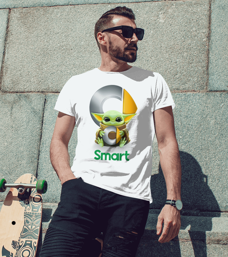Baby Yoda Hug C Smart White T-Shirt