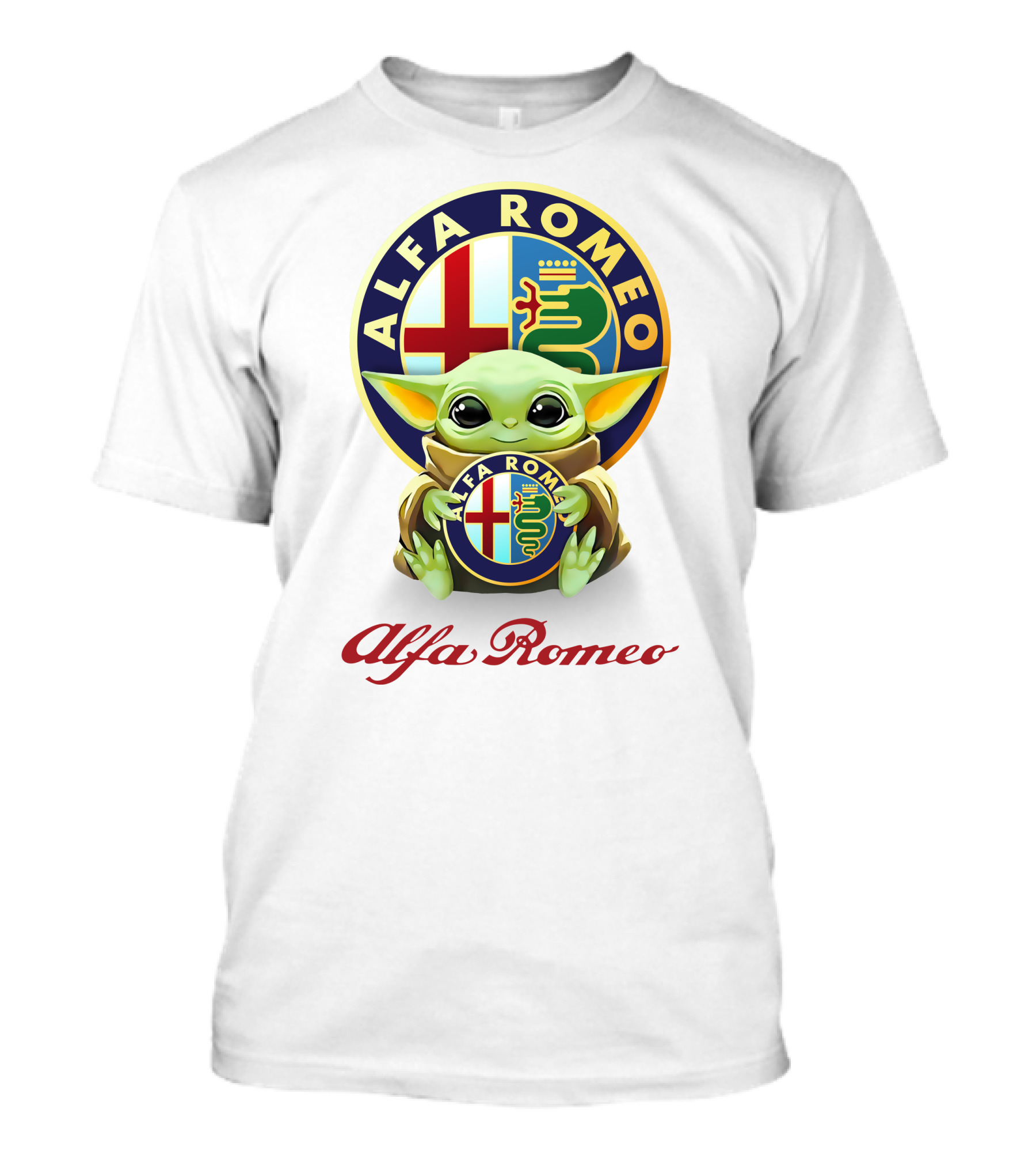 Star Wars Baby Yoda Holding Alfa Romeo T-Shirt