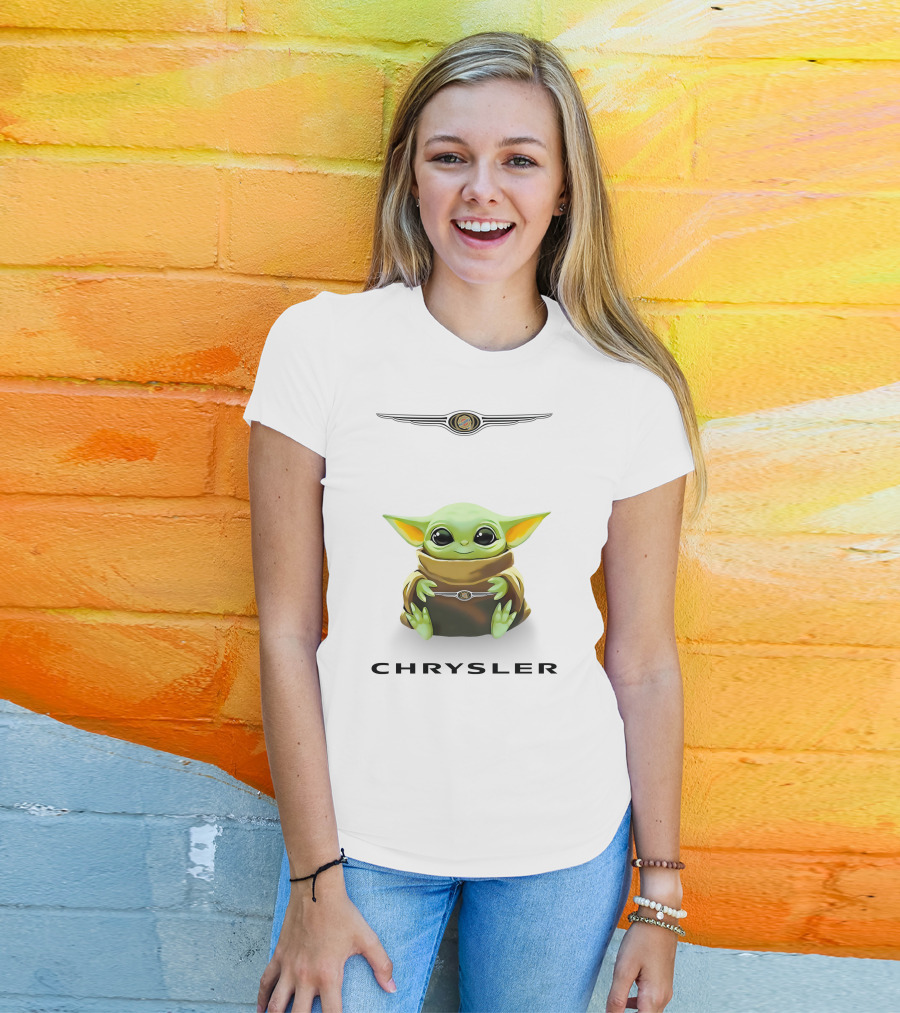Baby Yoda With Chrysler Logo Star Wars T-Shirt