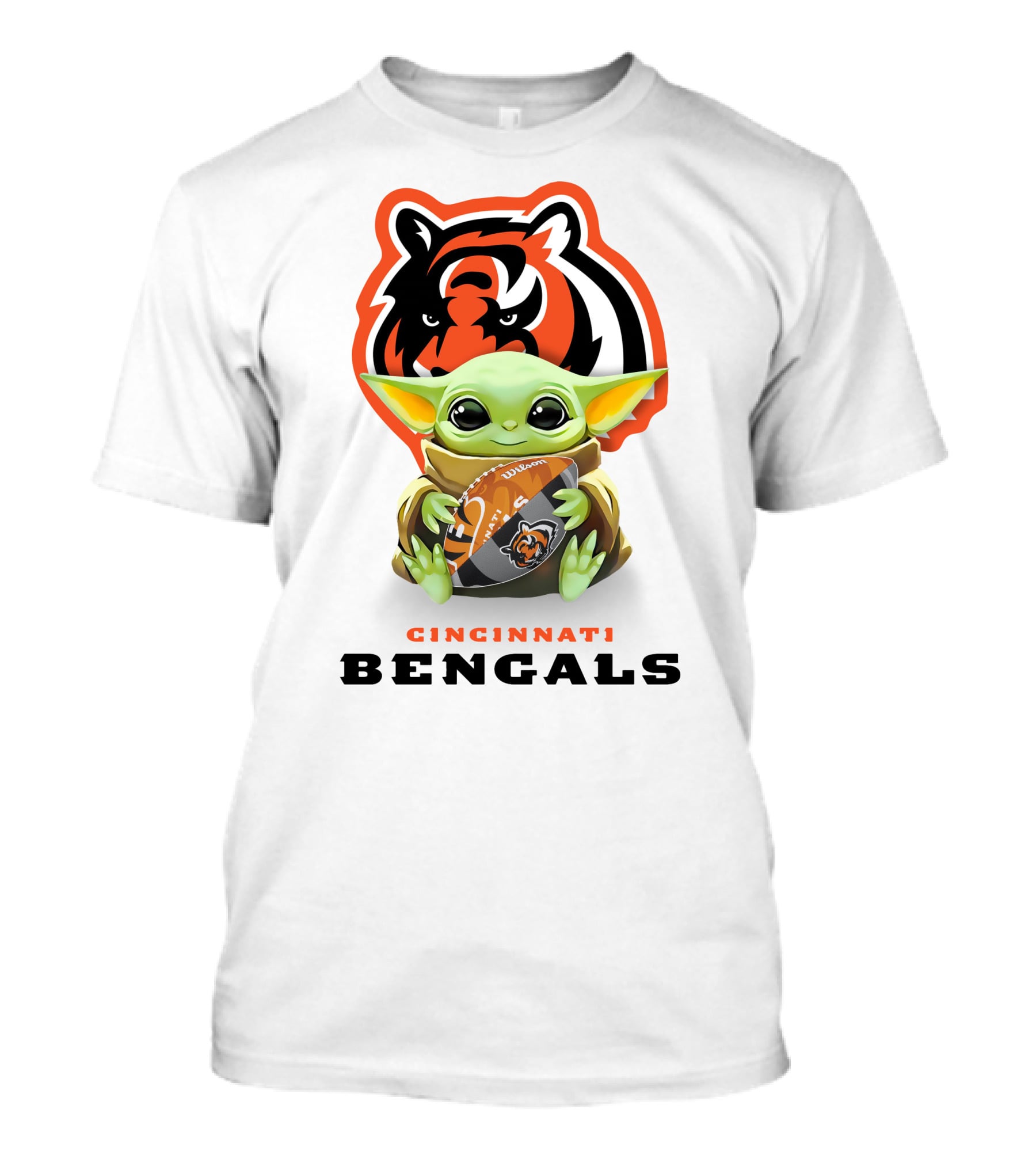 Star Wars Baby Yoda Hug Cincinnati Bengals Football Tiger T-Shirt