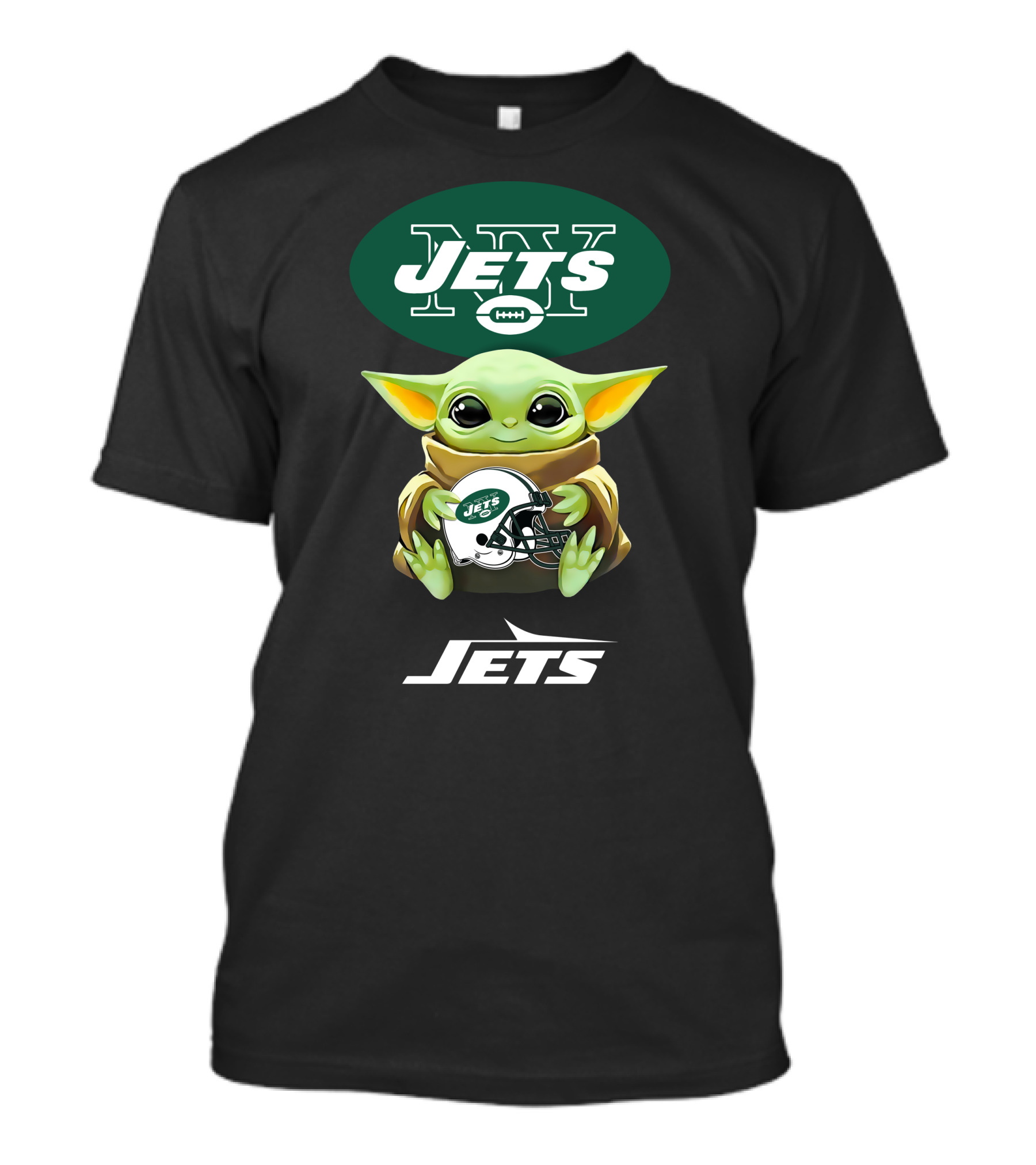 Grogu New York Jets Helmet Hug Football Logo Jets T-Shirt