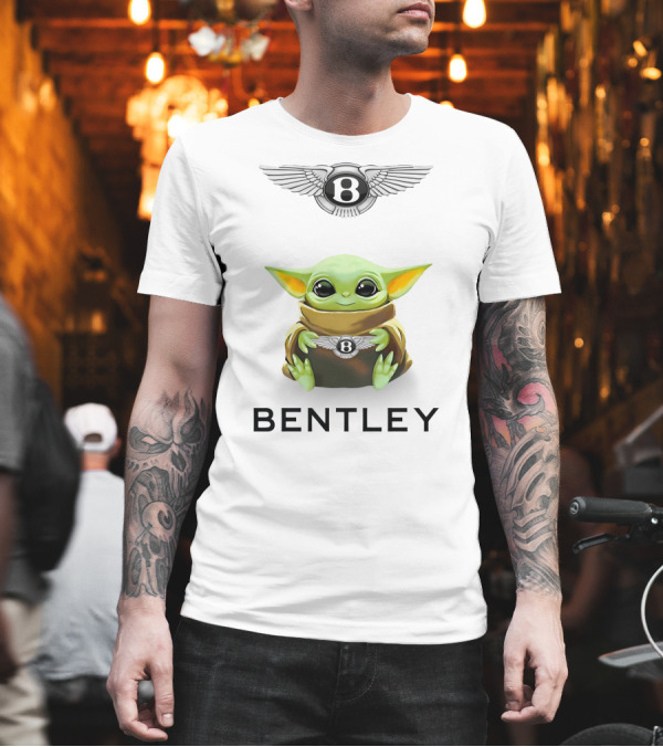 Grogu Bentley Logo Hug White T-Shirt Grogu Bentley Logo Hug White T-Shirt