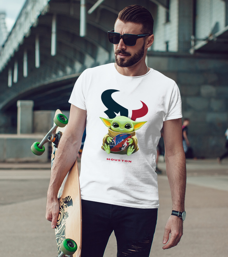 Grogu Hug Houston Texans Football Houston T-Shirt