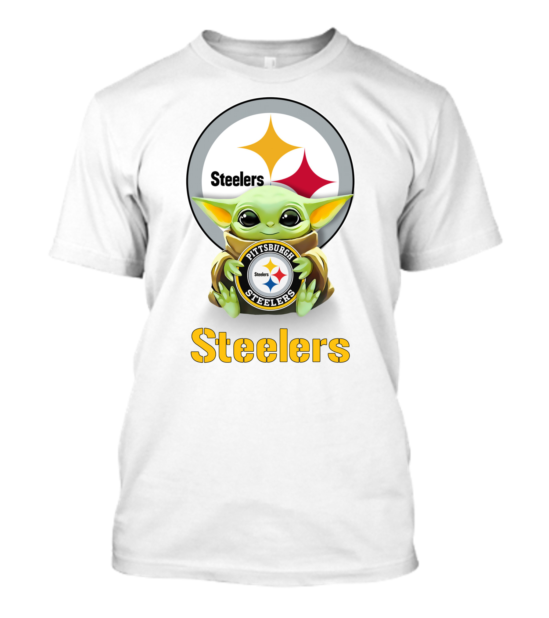 Grogu Steelers Pittsburgh Steelers Logo Hug Steelers T-Shirt