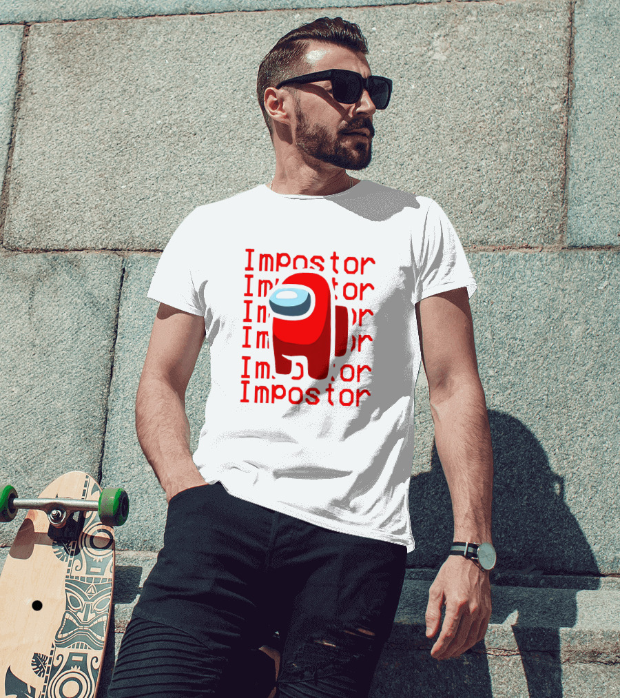 Impostor Among Us Red Crewmate Character T-Shirt