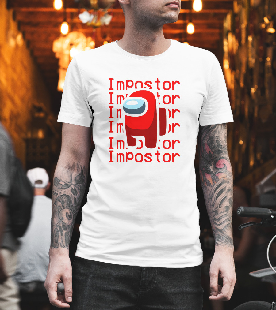 Impostor Among Us Red Crewmate Character T-Shirt