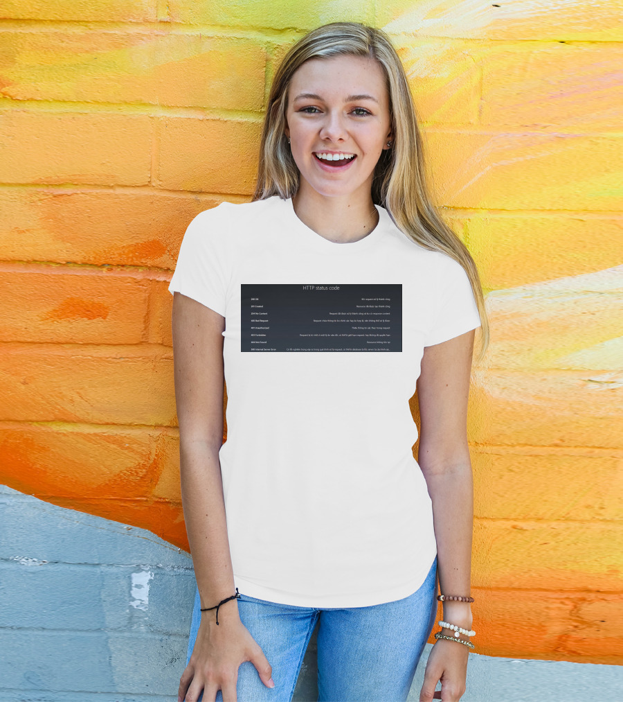 HTTP Status Code 200 OK 201 Created 204 No Content 400 Bad Request 401 Unauthorized 403 Forbidden 404 Not Found 500 Internal Server Error T-Shirt