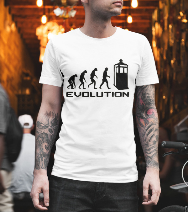 Whovians Evolution TARDIS Silhouette Transformation T-Shirt Whovians Evolution TARDIS Silhouette Transformation T-Shirt