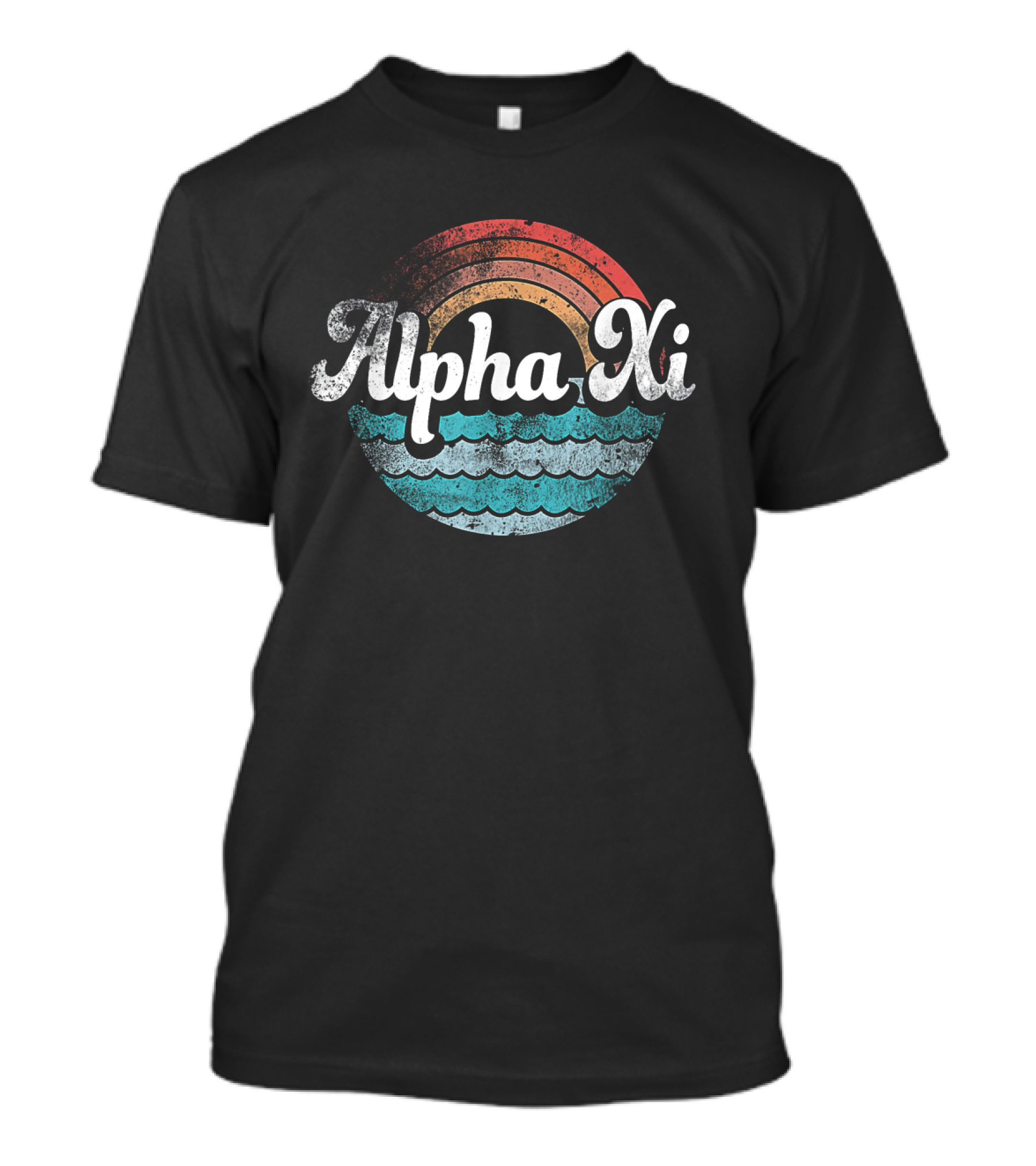 Alpha Xi Delta Retro Beach Waves Design For Sorority Pledge Rush Or Alumnae T-Shirt