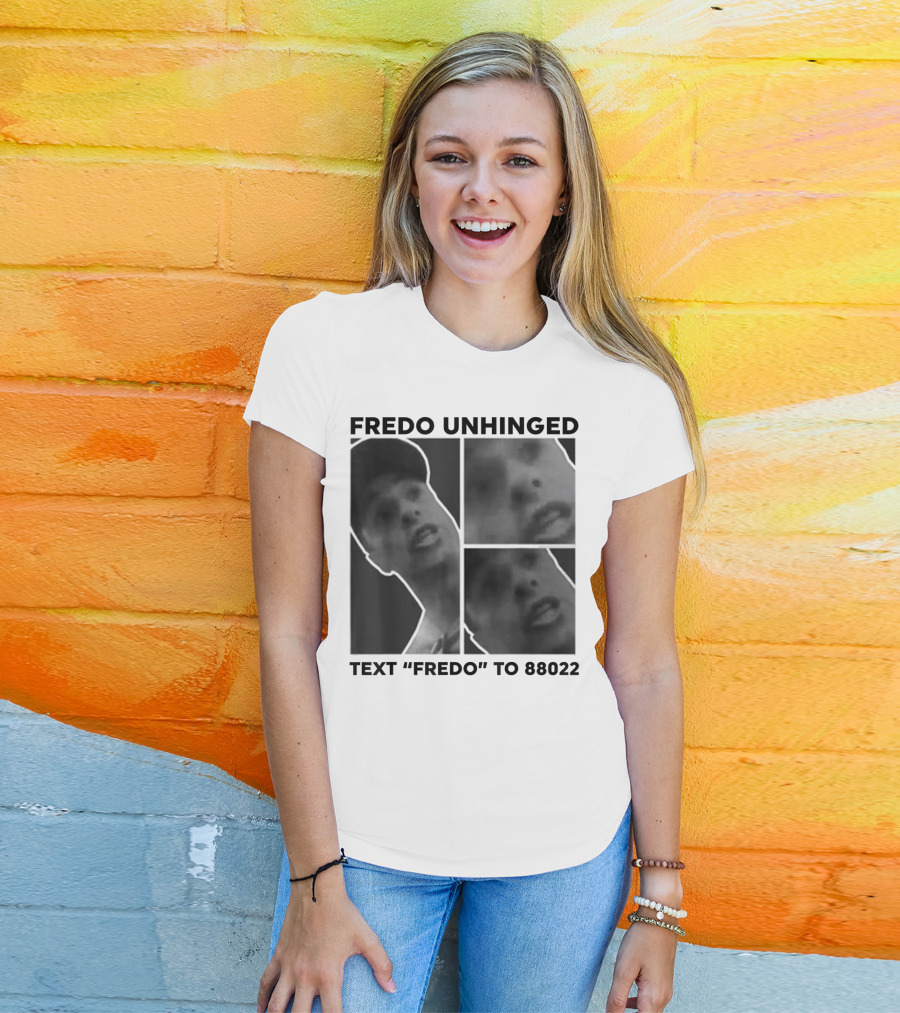 Fredo Unhinged Text Fredo To 88022 Monochrome Collage T-Shirt